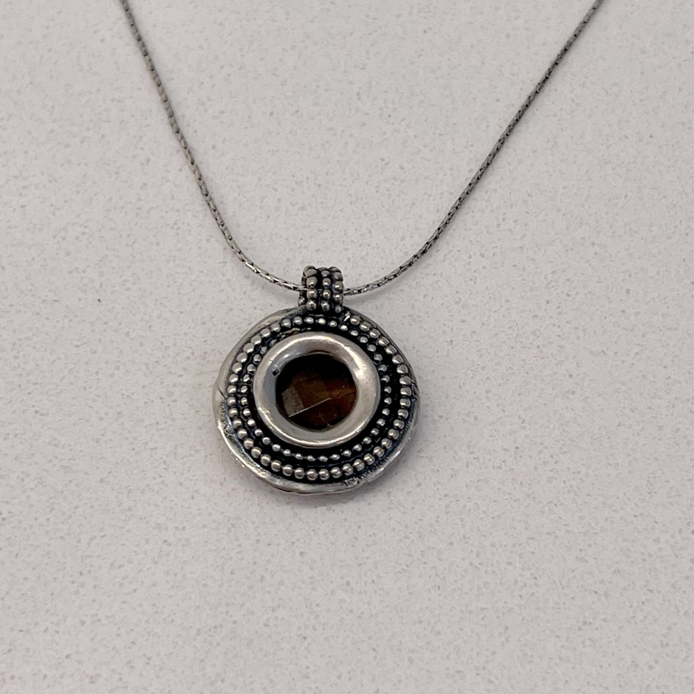 Sterling silver gem pendant necklace